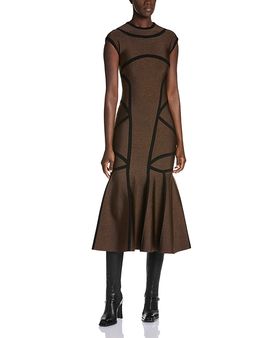 Mcqueen McQueen Jacquard Line Midi Dress