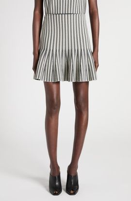 McQueen McQueen Jacquard Stripe Knit Miniskirt