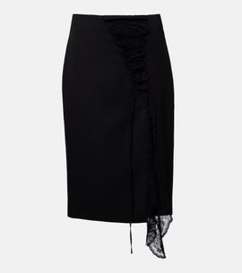 McQueen McQueen Lace-trimmed pencil skirt