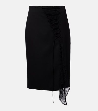 McQueen McQueen Lace-trimmed pencil skirt