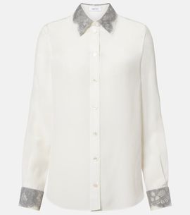 McQueen McQueen Lace-trimmed silk shirt