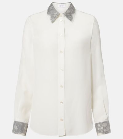McQueen McQueen Lace-trimmed silk shirt