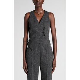 McQueen McQueen Lace-Up Wool Blend Slub Vest