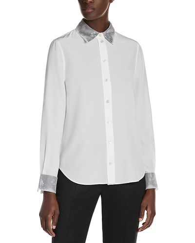 Mcqueen McQueen Lace Print Button Front Silk Shirt
