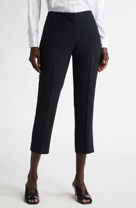 McQueen McQueen Leaf Crepe Cigarette Ankle Pants