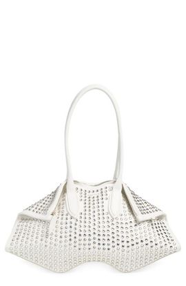 McQueen McQueen Manta Crystal Studded Leather Shoulder Bag