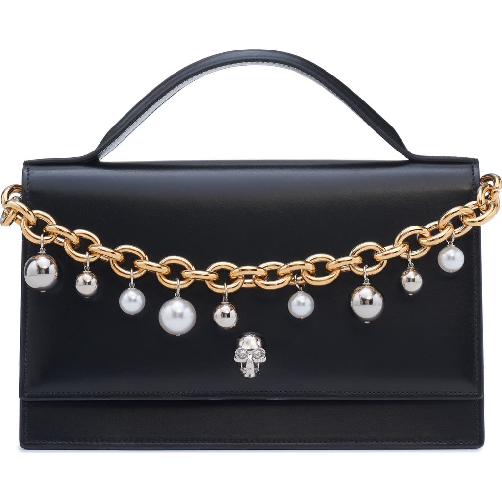 McQueen McQueen Medium Skull Chain Detail Leather Handbag