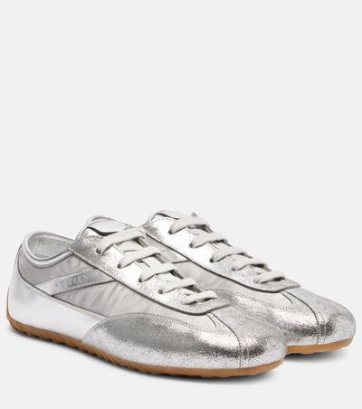McQueen McQueen Metallic leather sneakers