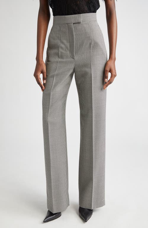 McQueen McQueen Micro Houndstooth Pleated Wool & Mohair Straight Leg Trousers
