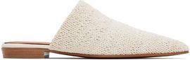 McQueen McQueen Off-White Birdee Leather Knit Mules