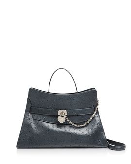 Mcqueen McQueen Ostrich Embossed Leather Shoulder Bag