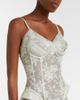 McQueen McQueen Peplum silk lace corset dress - 3