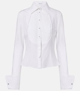McQueen McQueen Plissé striped cotton shirt