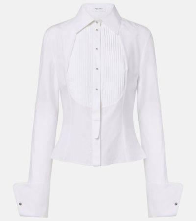 McQueen McQueen Plissé striped cotton shirt