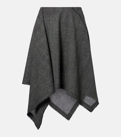 McQueen McQueen Prince of Wales check wool midi skirt