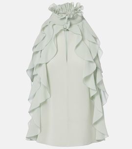 McQueen McQueen Ruffled silk chiffon top