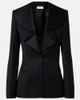 McQueen McQueen Satin-trimmed wool blazer - 1