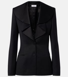 McQueen McQueen Satin-trimmed wool blazer
