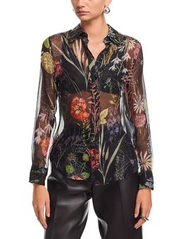 Mcqueen McQueen Silk Spiderweb Floral Shirt