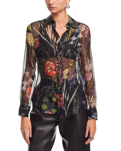 Mcqueen McQueen Silk Spiderweb Floral Shirt