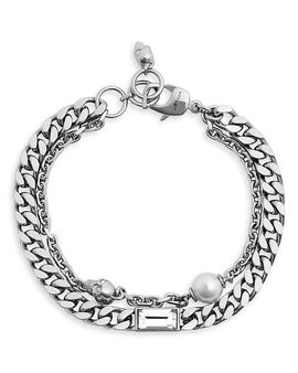 Mcqueen McQueen Skull & Cultured Freshwater Pearl Bracelet