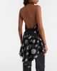 McQueen McQueen Skull asymmetric halterneck chiffon top - 6
