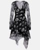 McQueen McQueen Skull asymmetric silk chiffon wrap dress - 1