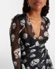 McQueen McQueen Skull asymmetric silk chiffon wrap dress - 4