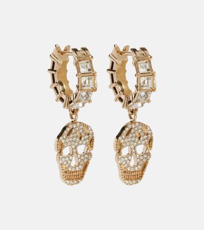 McQueen McQueen Skull crystal-embellished drop earrings