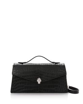 Mcqueen McQueen Skull Embossed Leather Top Handle Bag
