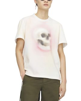 Mcqueen McQueen Skull Haze Graphic Cotton T-Shirt