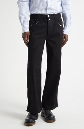 McQueen McQueen Studded Crop Painter Jeans