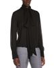 Mcqueen McQueen Tie Neck Silk Shirt - 1
