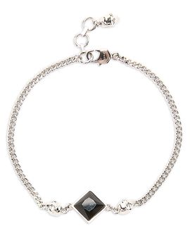 Mcqueen McQueen Twin Skull Bracelet in Palladium
