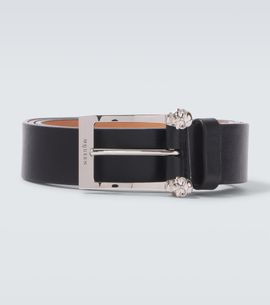 McQueen McQueen Twin Skull leather belt