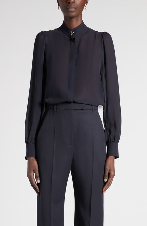 McQueen McQueen Wishbone Silk Crêpe de Chine Button-Up Shirt