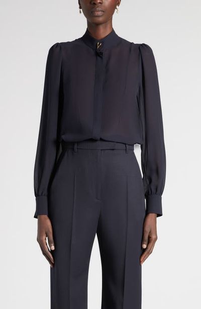 McQueen McQueen Wishbone Silk Crêpe de Chine Button-Up Shirt