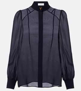 McQueen McQueen Wishbone silk crÃªpe de chine shirt