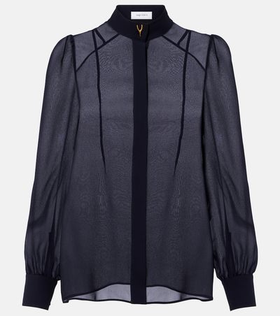 McQueen McQueen Wishbone silk crÃªpe de chine shirt