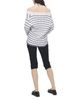 Mcqueen McQueen Wool Off-the-Shoulder Striped Cardigan - 3
