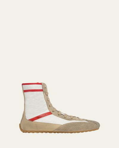 McQueen Men's Boxe Mixed Media High-Top Sneakers