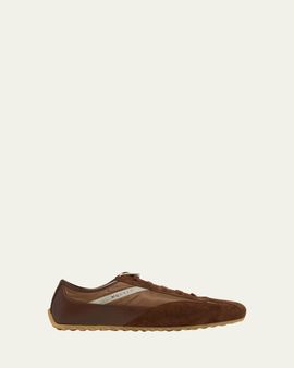 McQueen Men's Boxe Mixed Media Low-Top Sneakers