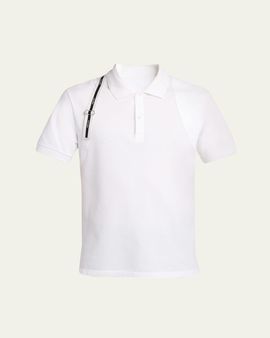 McQueen Men's Harness Cotton Pique Polo Shirt