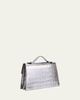 McQueen Skull Metallic Croc-Embossed Leather Top-Handle Bag - 3