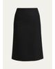McQueen Sweetheart-Waist Lightweight Tweed Midi Skirt - 1