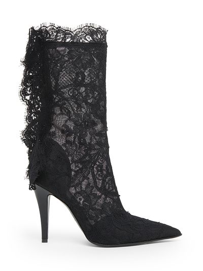 McQueen Women's 100MM Lace Mid-Calf Boots