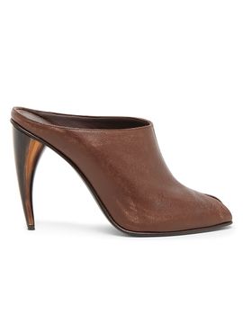 McQueen Women's 105MM Textured Leather Sculptural Heel Mules