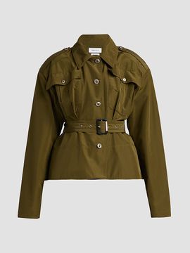 McQueen Women's Belted Crop Trench Jacket