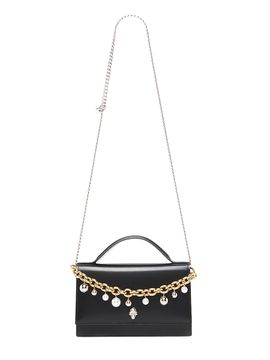McQueen Women's Chain-Embellished Leather Top Handle