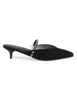 McQueen Women's Embellished Leather 40MM Mules